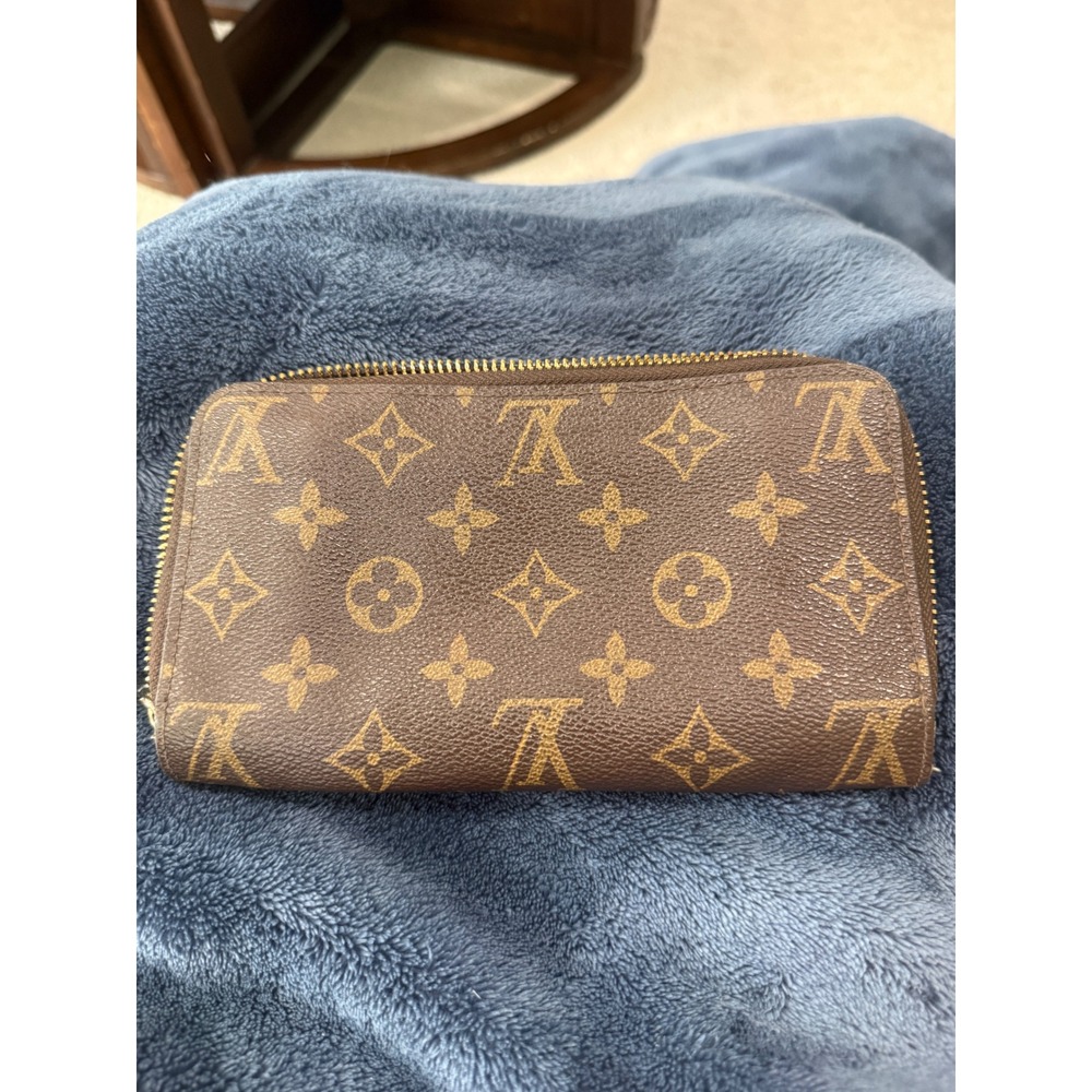 Louis Vuitton Monogram Zippy Organizer Wallet Brown MI4087 Made in France